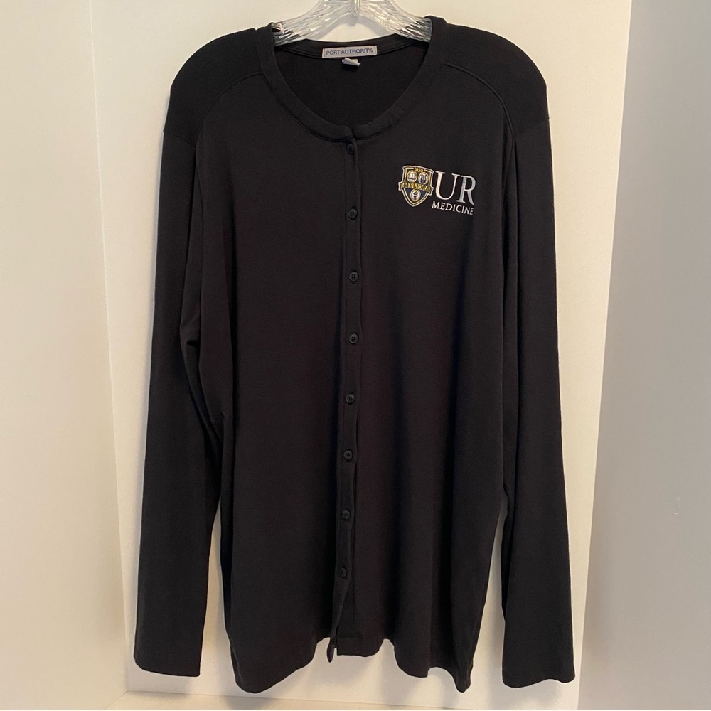 University of Rochester UR Medicine Stretch Button-Front Cardigan Black Size 3XL